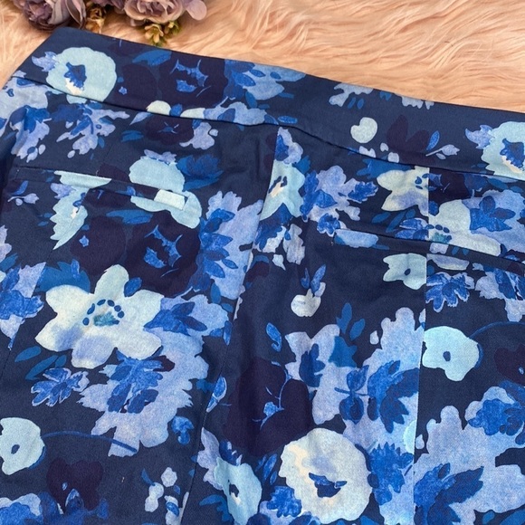 J. Crew High Rise Ankle Crop Remi Blue Floral Pants sz 8 - Picture 13 of 13